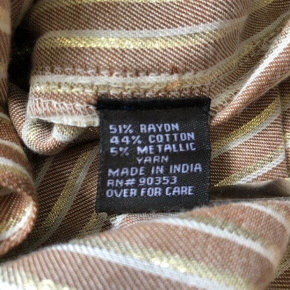 J Glee Gold Stripe Midi Shirtdress Button Front Small - Picture 13 of 15